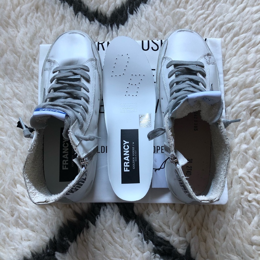 NEW Golden Goose White Silver Blue Francy - Picture 8 of 13
